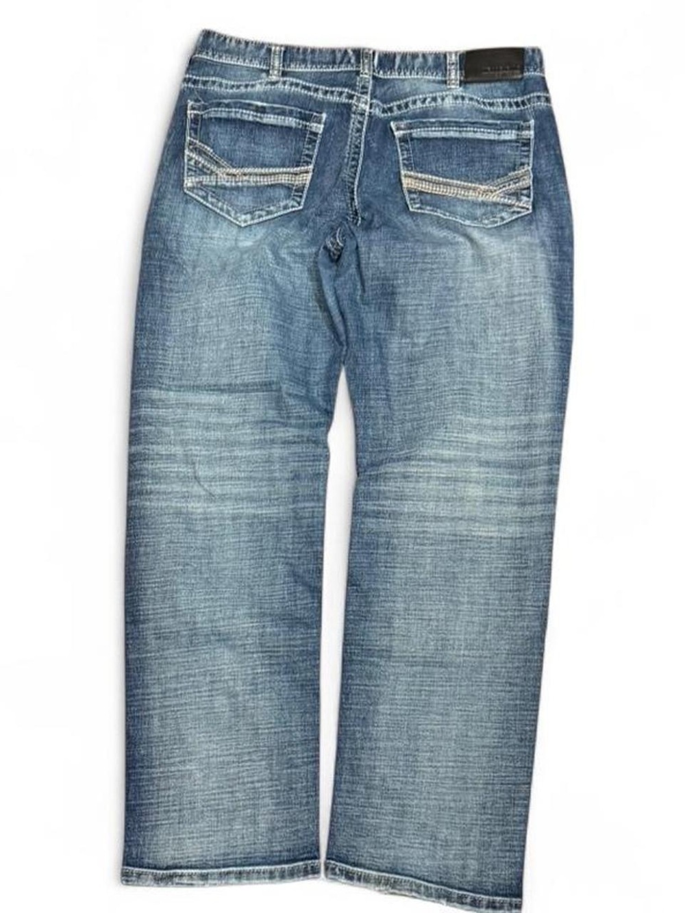 Y2K Warehouse One Embroidered Faded Straight Jeans